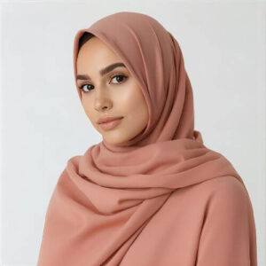 A relaxed and elegant style where the fabric is draped loosely over the shoulders with a natural fall, creating a modest yet stylish look.